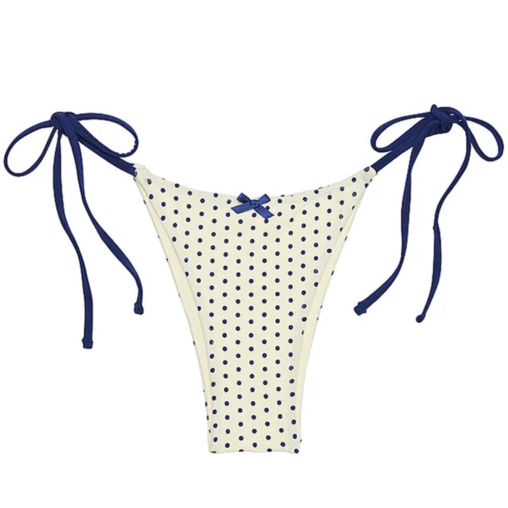NWT Frankie’s Bikinis XXL Rosemary Bikini Bottom Polka Dot Side Ties Bows